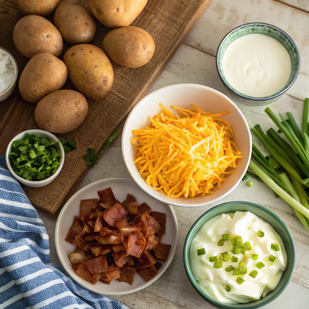 ingredients for loaded cheesy potato soup

