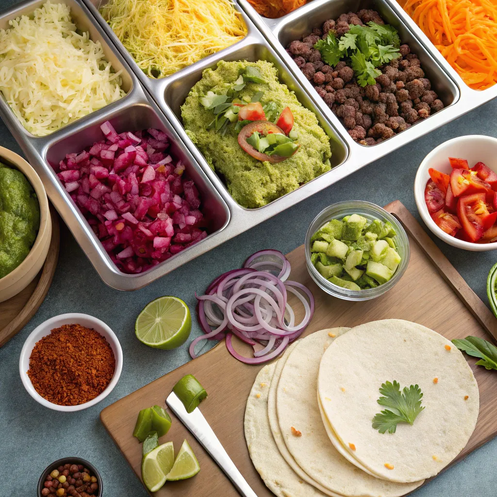 Topping options for slow cooker chicken tacos